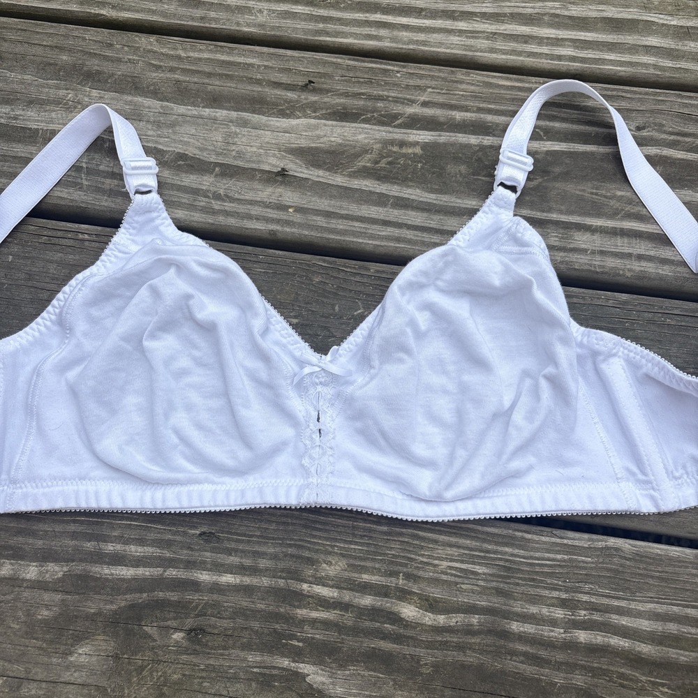 Bali Classic Support Bra Cotton Wirefree White Cool Comfort 3036 Size 42C